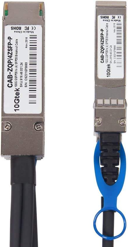 DAC QSFP28 (100G) a (4x)SFP28 (25G) 3 metros