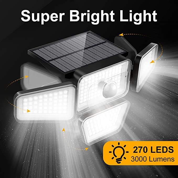 Lámpara solar para exterior 270 Led (LSE-270LED-3000)