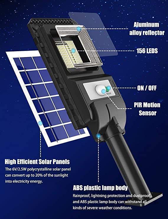 Lámpara solar para exterior 156 Led (LSE-P-1000L)