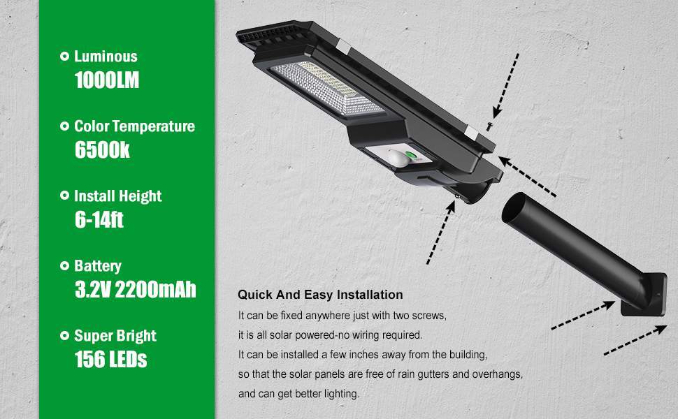 Lámpara solar para exterior 156 Led (LSE-P-1000L)